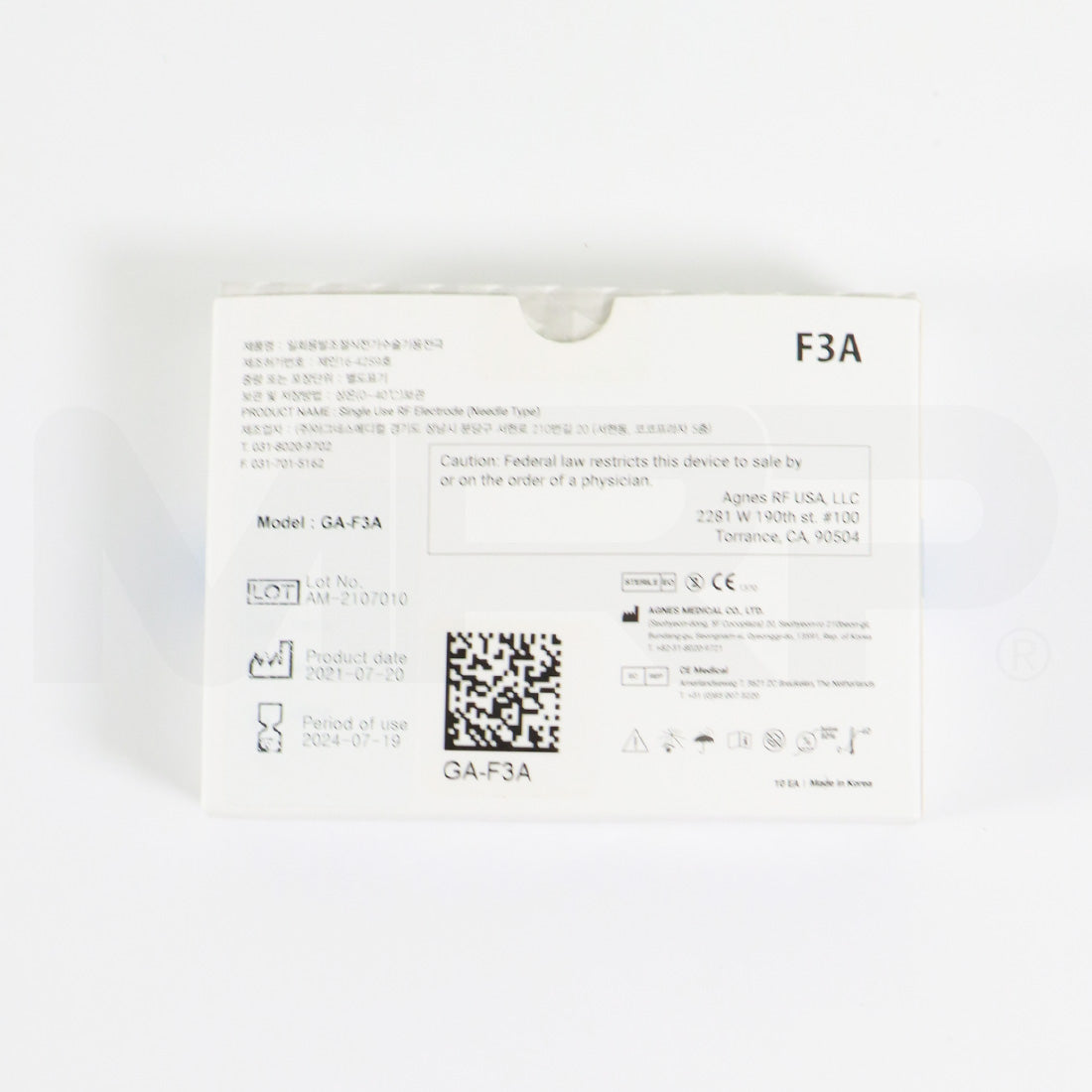 Agnes Medical Single Use RF Electrode Needle Type GA-F3A 2x Exp 07/2024