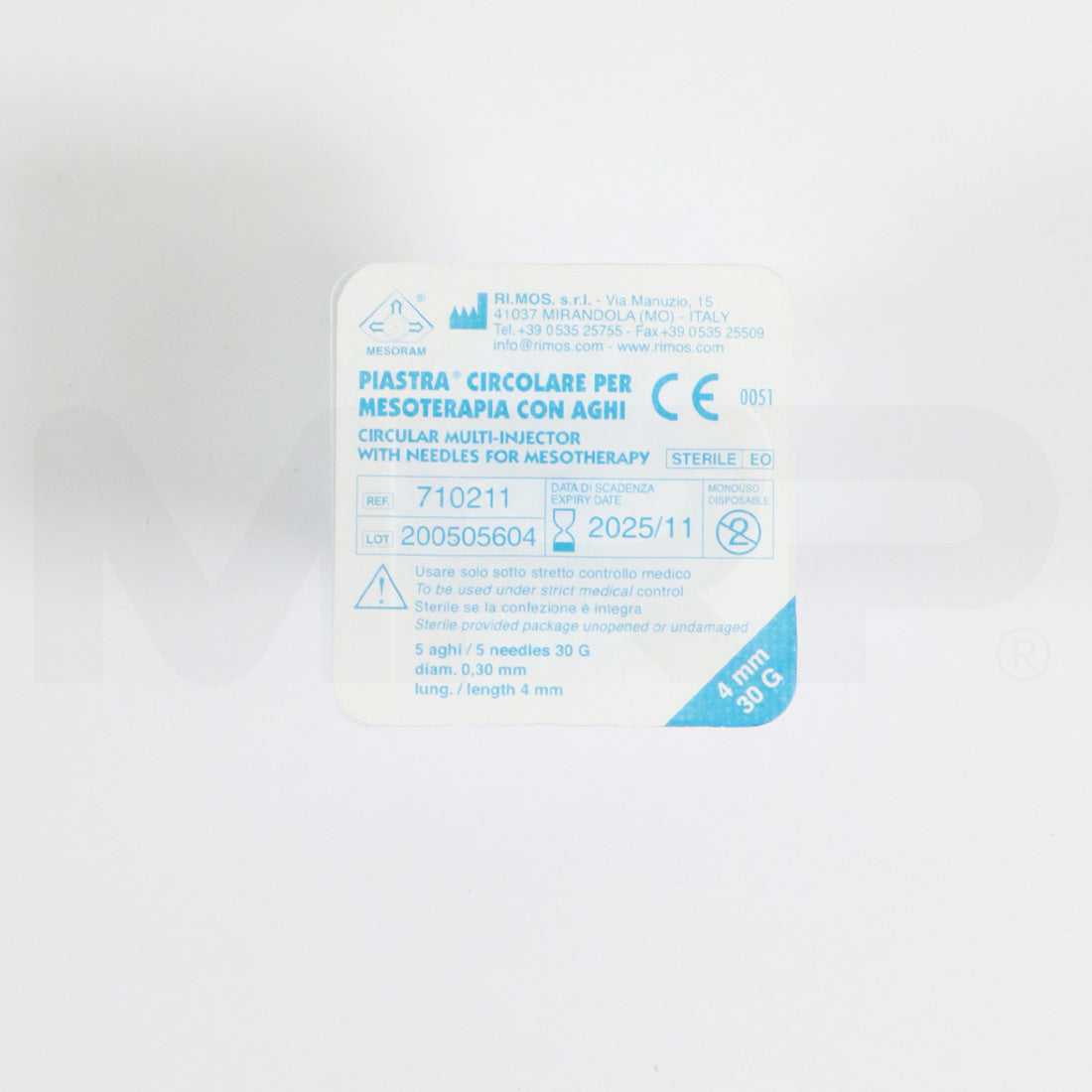 Mesoram Piastra 30G x 4mm Sterile Circular Multi-Injector 5-Needles for Mesotherapy, Single