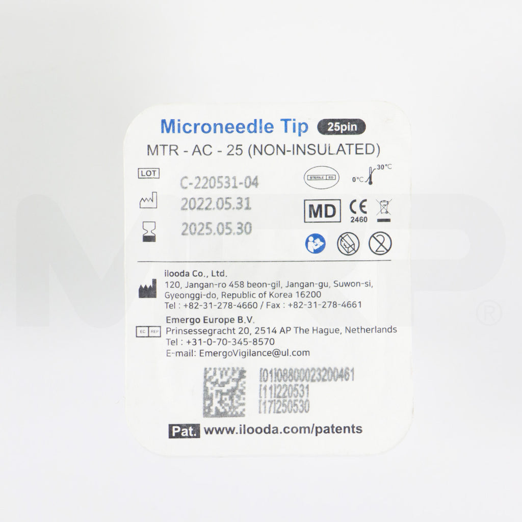 Ilooda SecretRF MicroNeedle Tip 25-Pin MTR-AC-25 Non-Insulated - EXP 05/2025 - Single