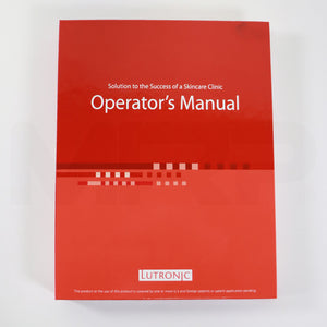 Lutronic Hollywood Spectra Operator's Manual Double Sided Color Print Hardcover