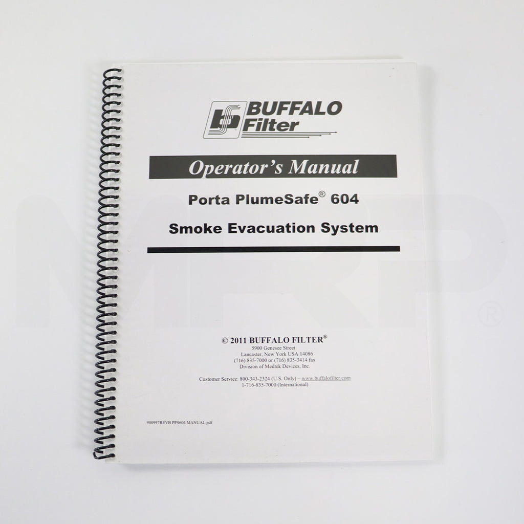 Buffalo Filter Manual Porta PlumeSafe 604 Smoke Evacuation System