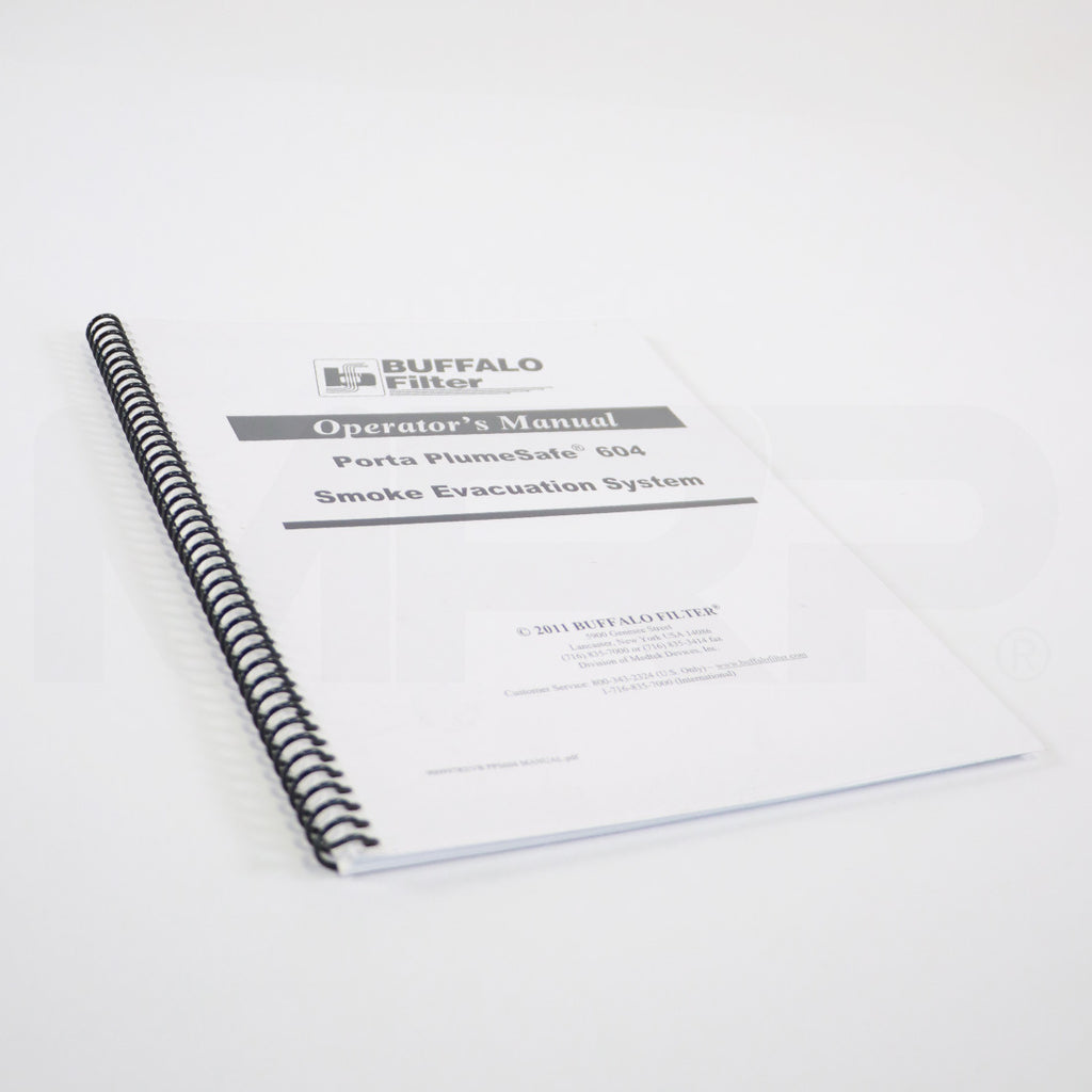 Buffalo Filter Manual Porta PlumeSafe 604 Smoke Evacuation System