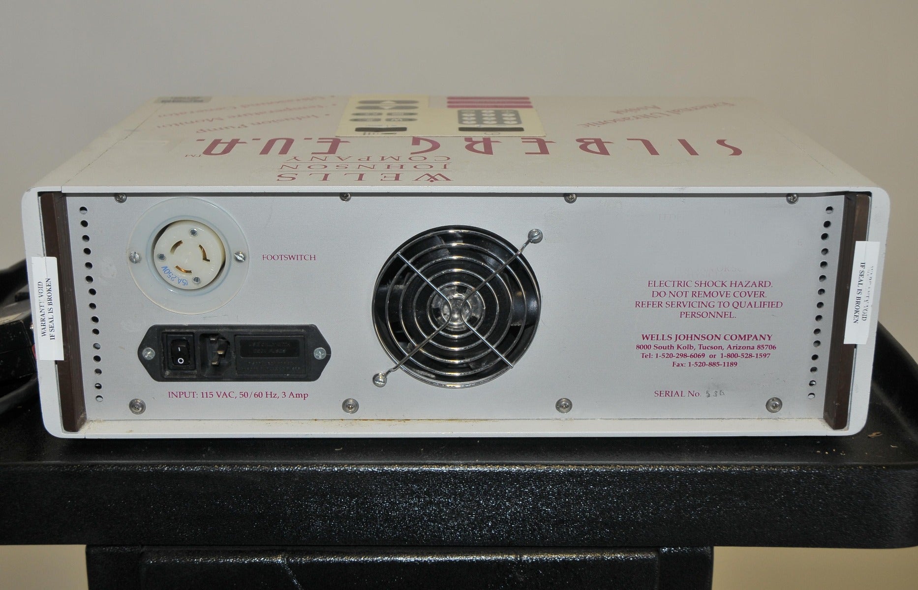 Wells Johnson External Ultrasonic Assist Infusion Tumescent Pump Generator