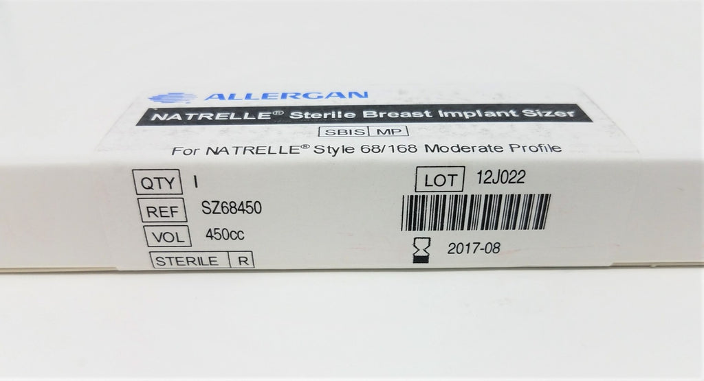 Allergan Natrelle Breast Intaoperative Sizer 450cc Saline Enhancement SZ68450
