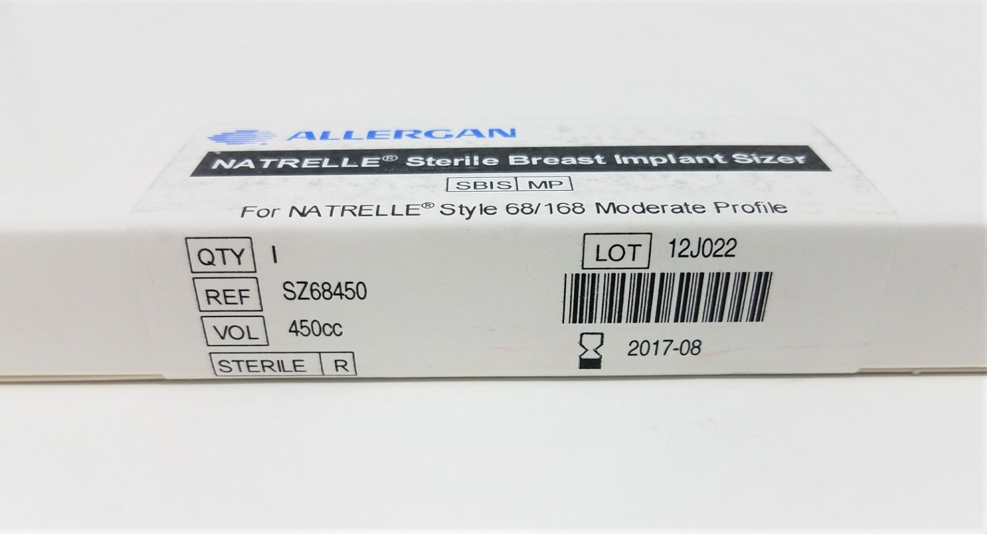Allergan Natrelle Breast Intaoperative Sizer 450cc Saline Enhancement SZ68450