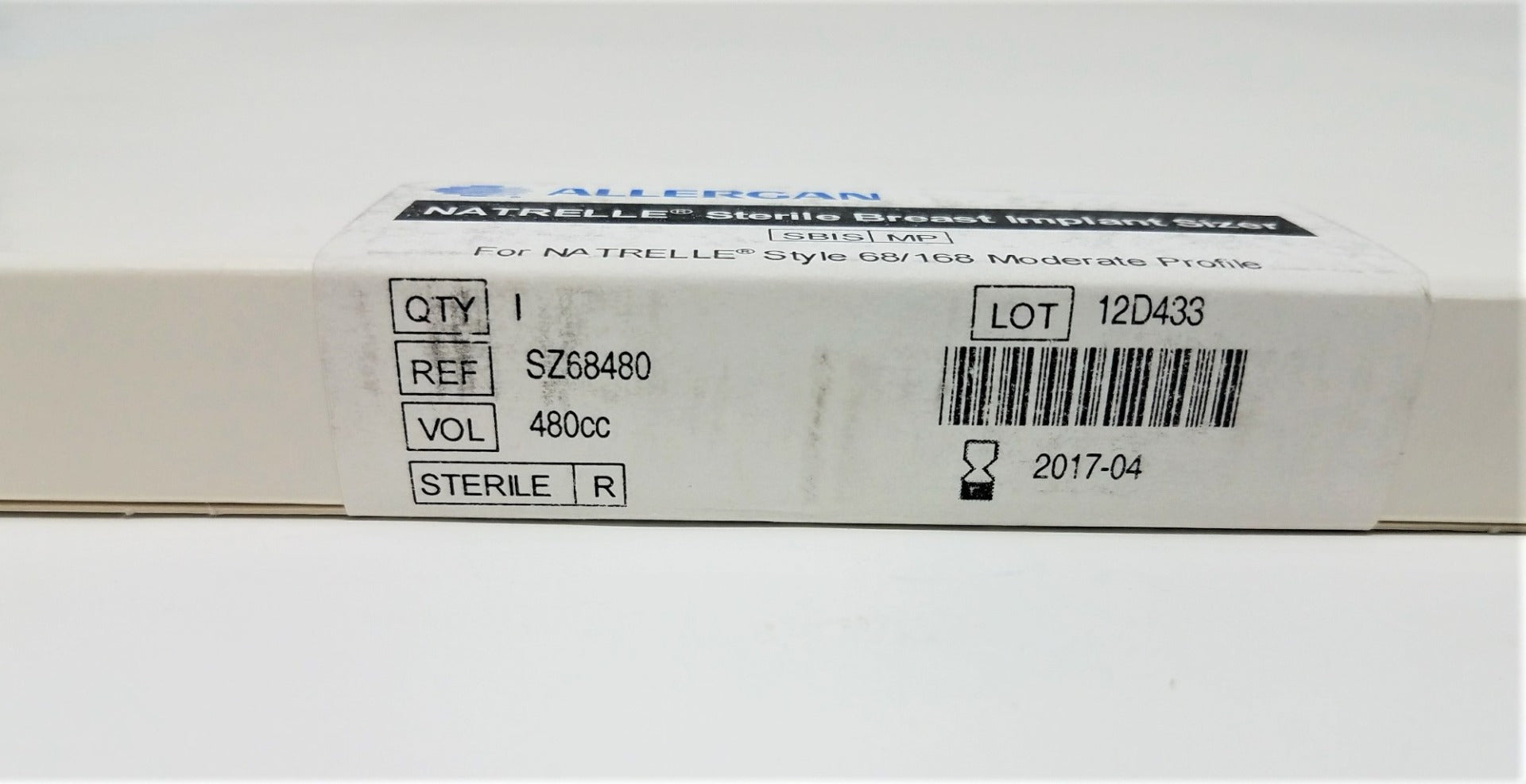 Allergan Natrelle Breast Intaoperative Sizer 480cc Saline Enhancement SZ68480