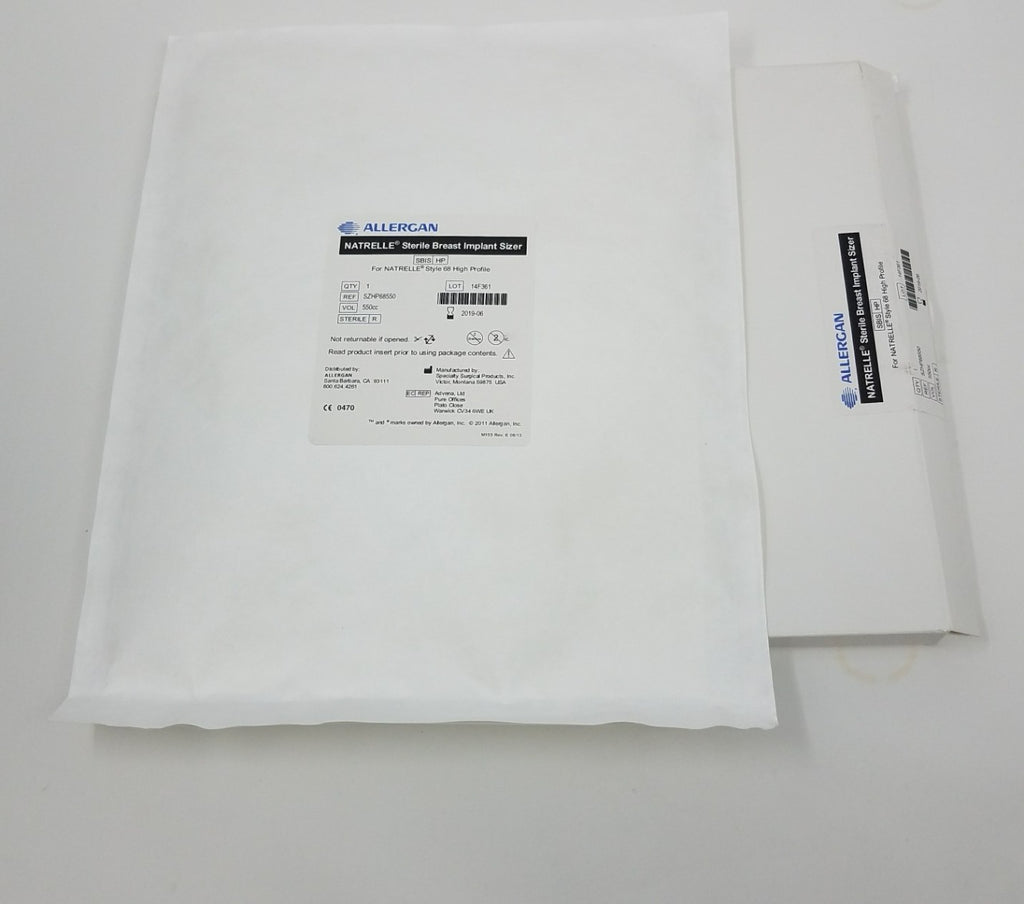 Allergan Natrelle Breast Implant Sizer 550cc Enhancement Augmentation SZHP68550