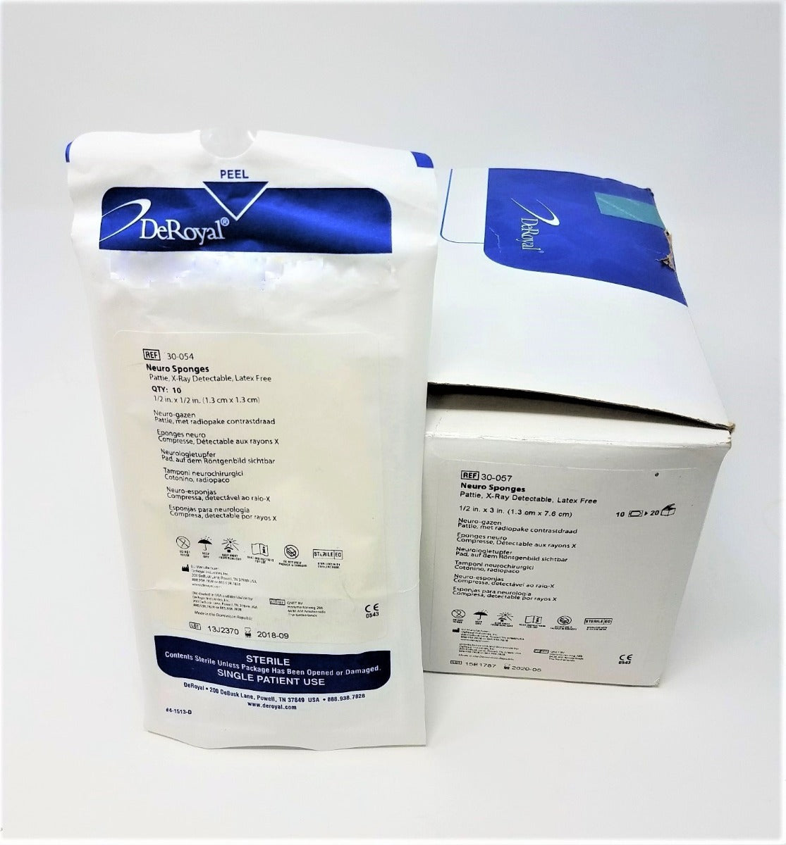 Neuro Sponges 1/2 in x 1/2 in Pattie X-Ray Detectable Latex Free with 200 count