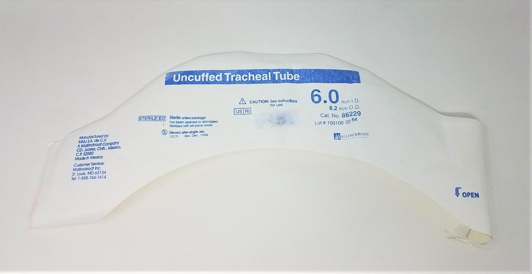 Trecheal Tube Medline Lo-Contour Hi-Lo Endotrecheal Tubing 86078 86107 86229 etc