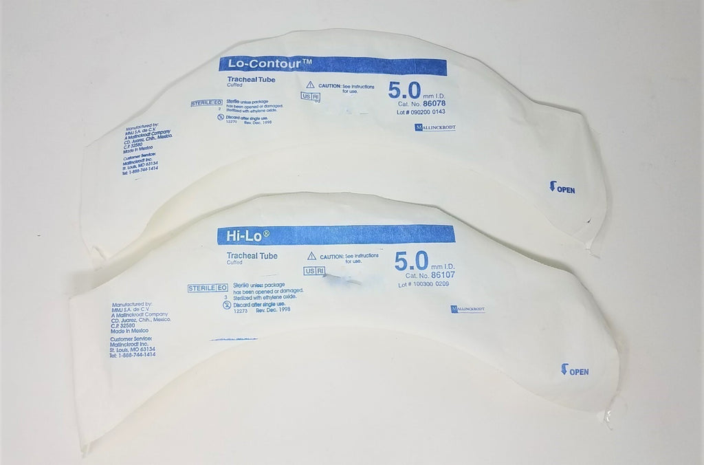 Trecheal Tube Medline Lo-Contour Hi-Lo Endotrecheal Tubing 86078 86107 86229 etc