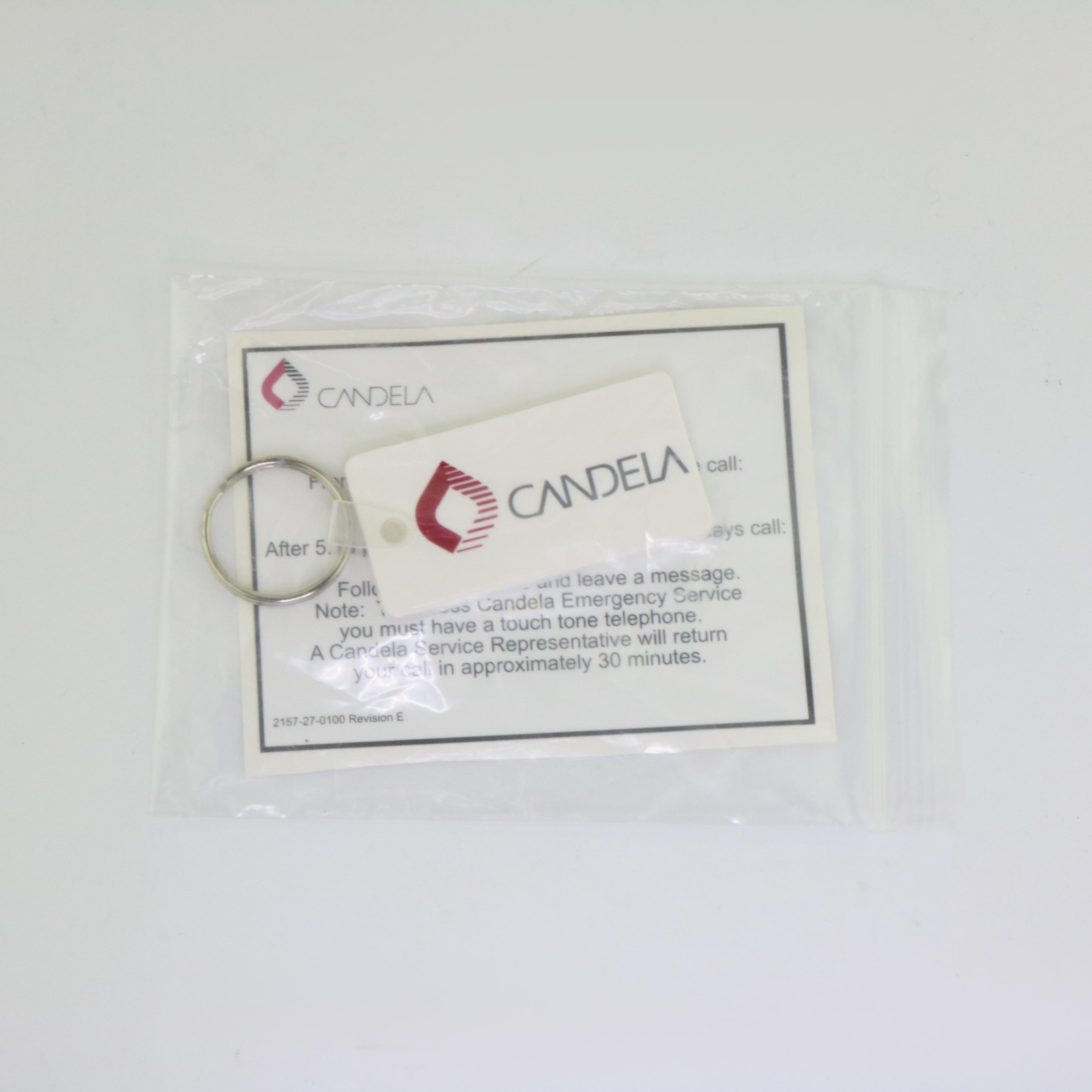 Candela Lasers Flexible Logo Keychain Key Chain Ring Fob and Card 1630-00-0431
