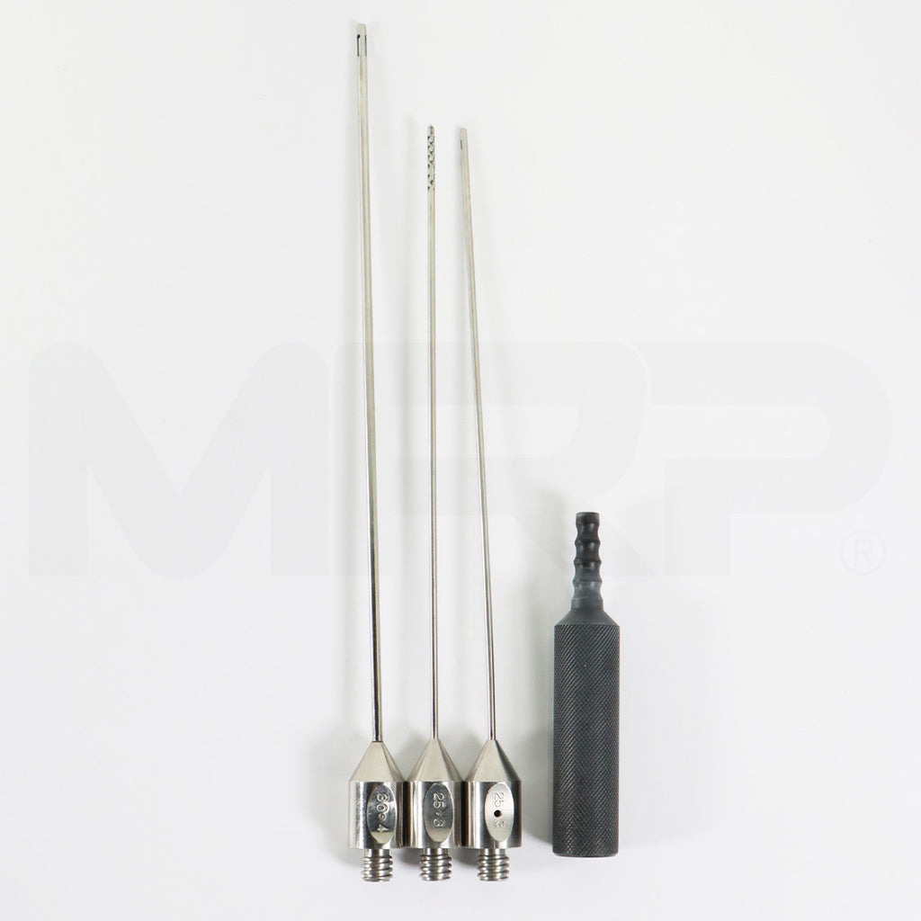 Handpiece Cannula Needle Suction Black Handle Blunt Tri-Port & x3 Cannulae Tips
