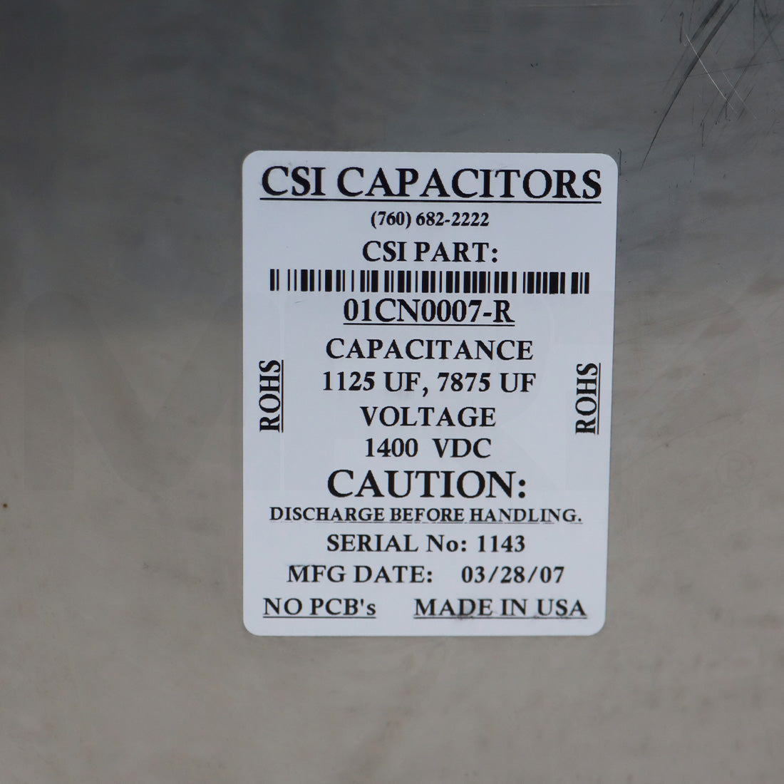 Candela GentleMax High Voltage Capacitor 1510-00-7010 | 01CN0007-R Parts As-Is