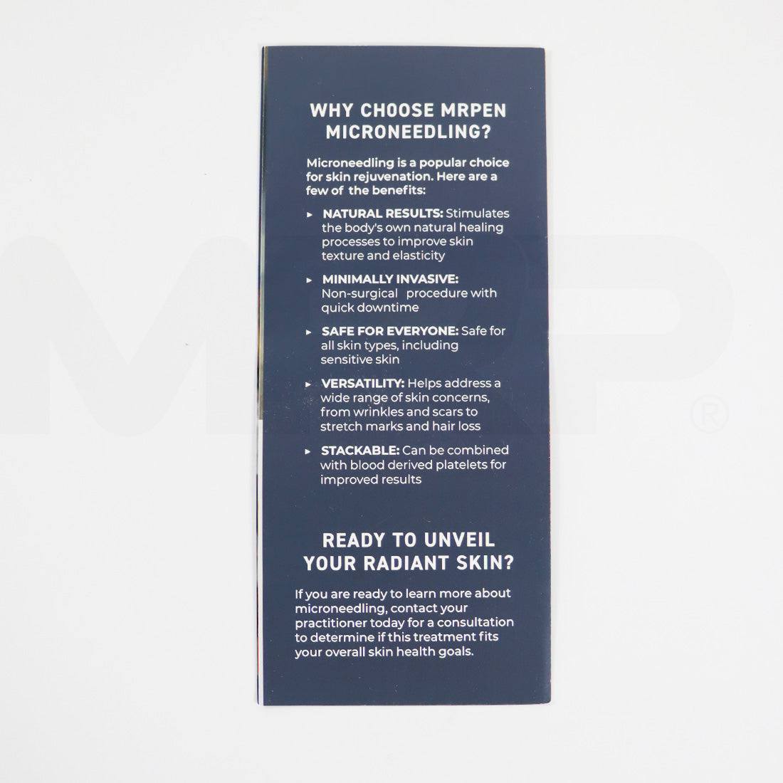 MRPen Micro-Needling Skin Rejuvenation Patient Trifold Brochure 50pk