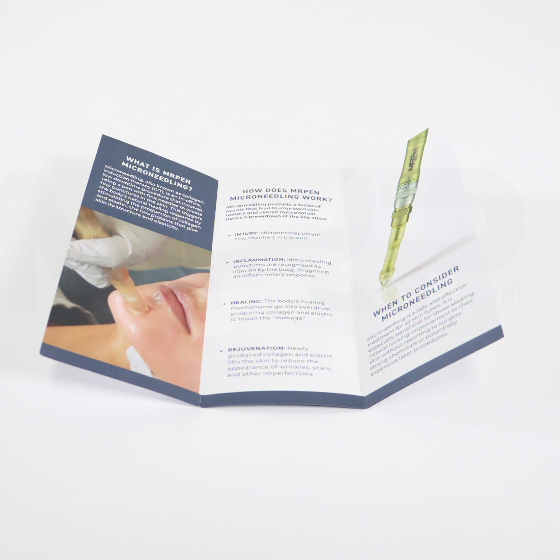 MRPen Micro-Needling Skin Rejuvenation Patient Trifold Brochure 50pk