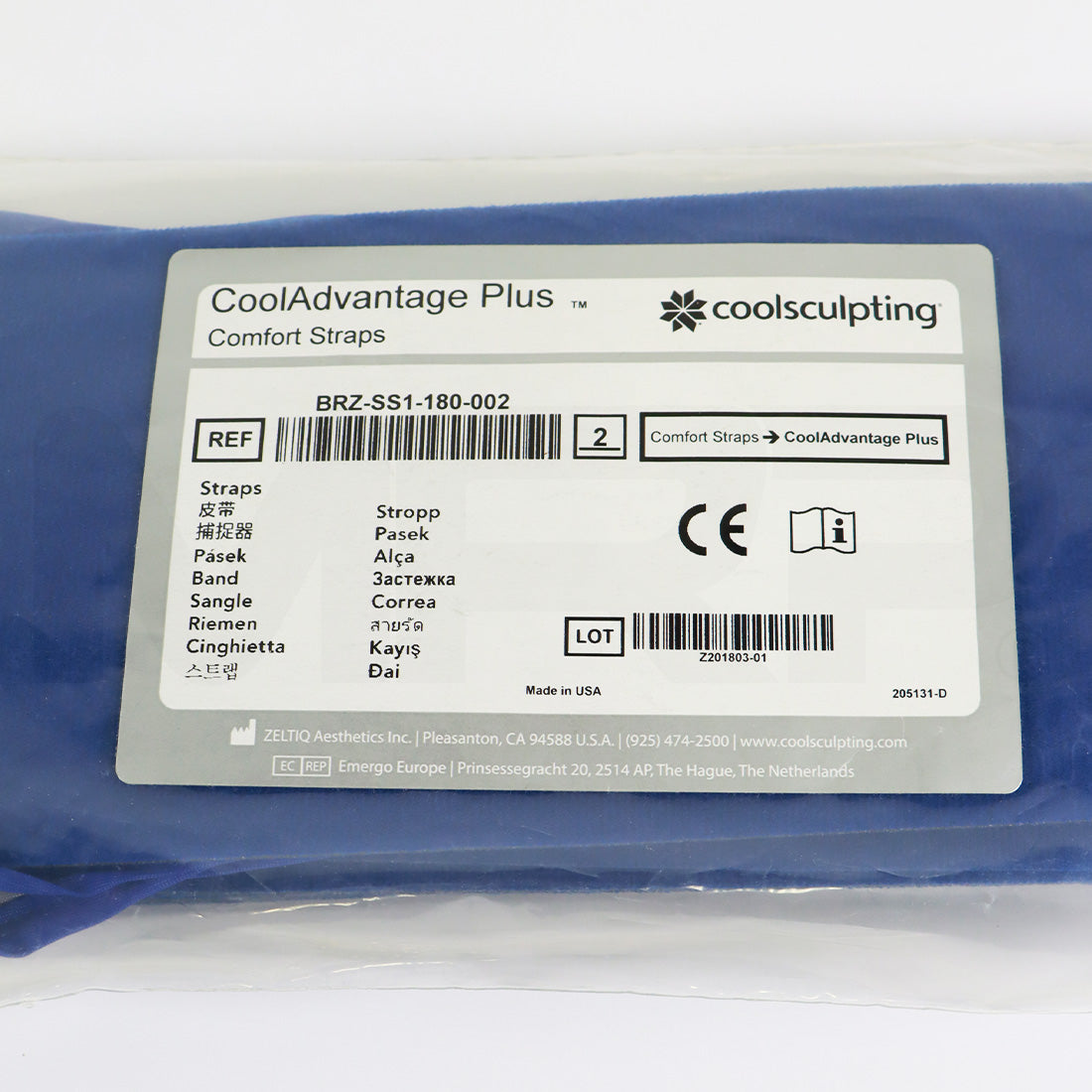 Zeltiq Coolsculpting CoolAdvantage Plus Comfort Straps BRZ-SS1-180-002
