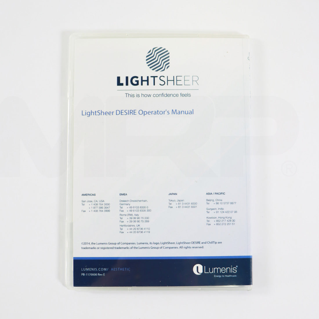 Lumenis LightSheer Desire Laser Operator Manual User Guide CD UM-1170000CD REV E