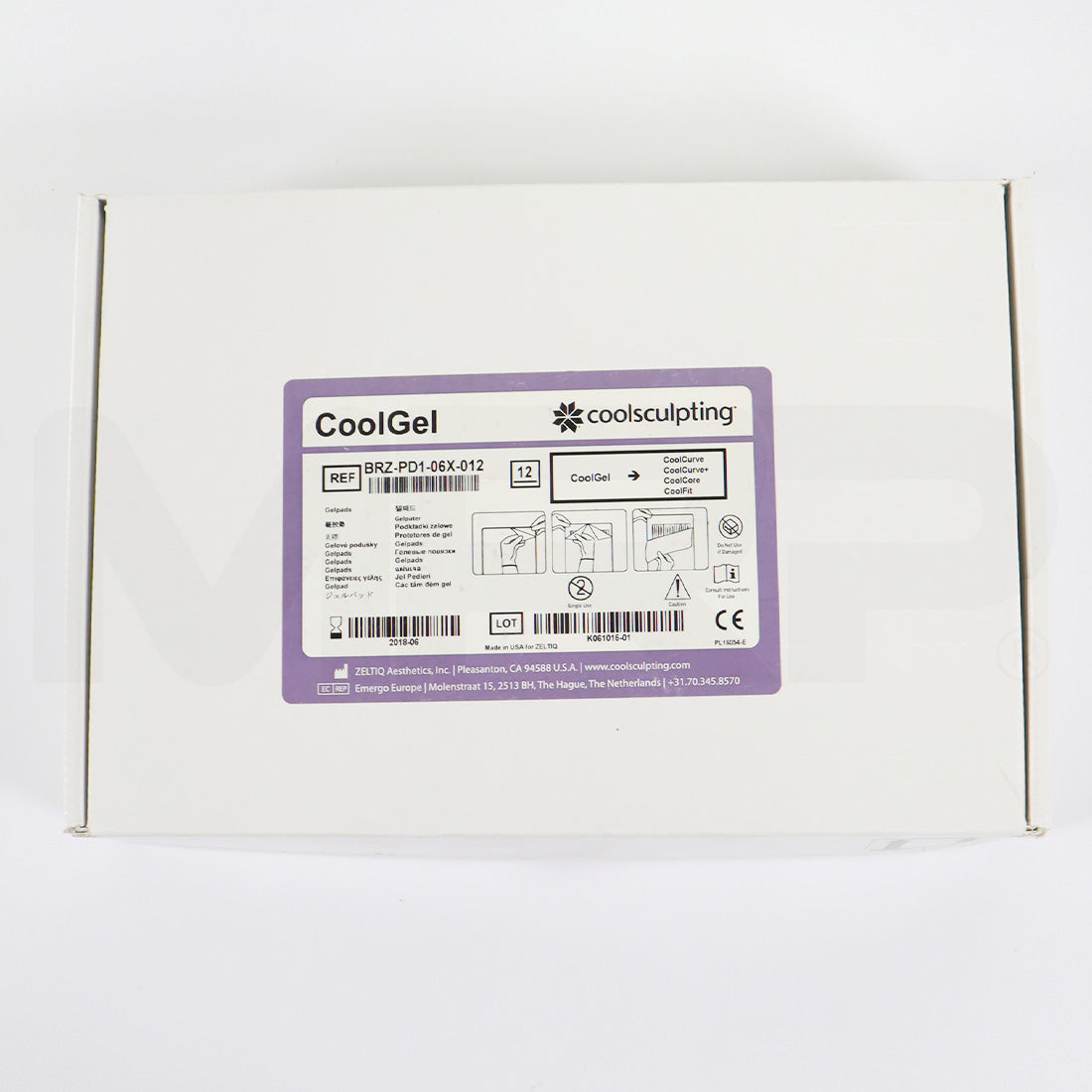 Zeltiq CoolSculpting CoolGel BRZ-PD1-06X-012, EXP 06/2018 12-Pack
