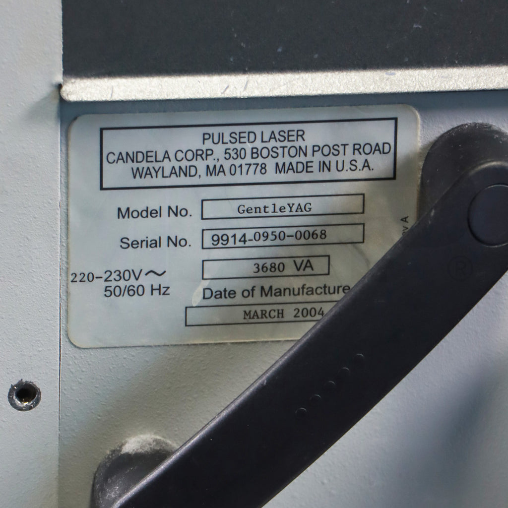 2004 Candela GentleYag Nd: YAG Laser Workstation Hair Removal Vascular Lesions