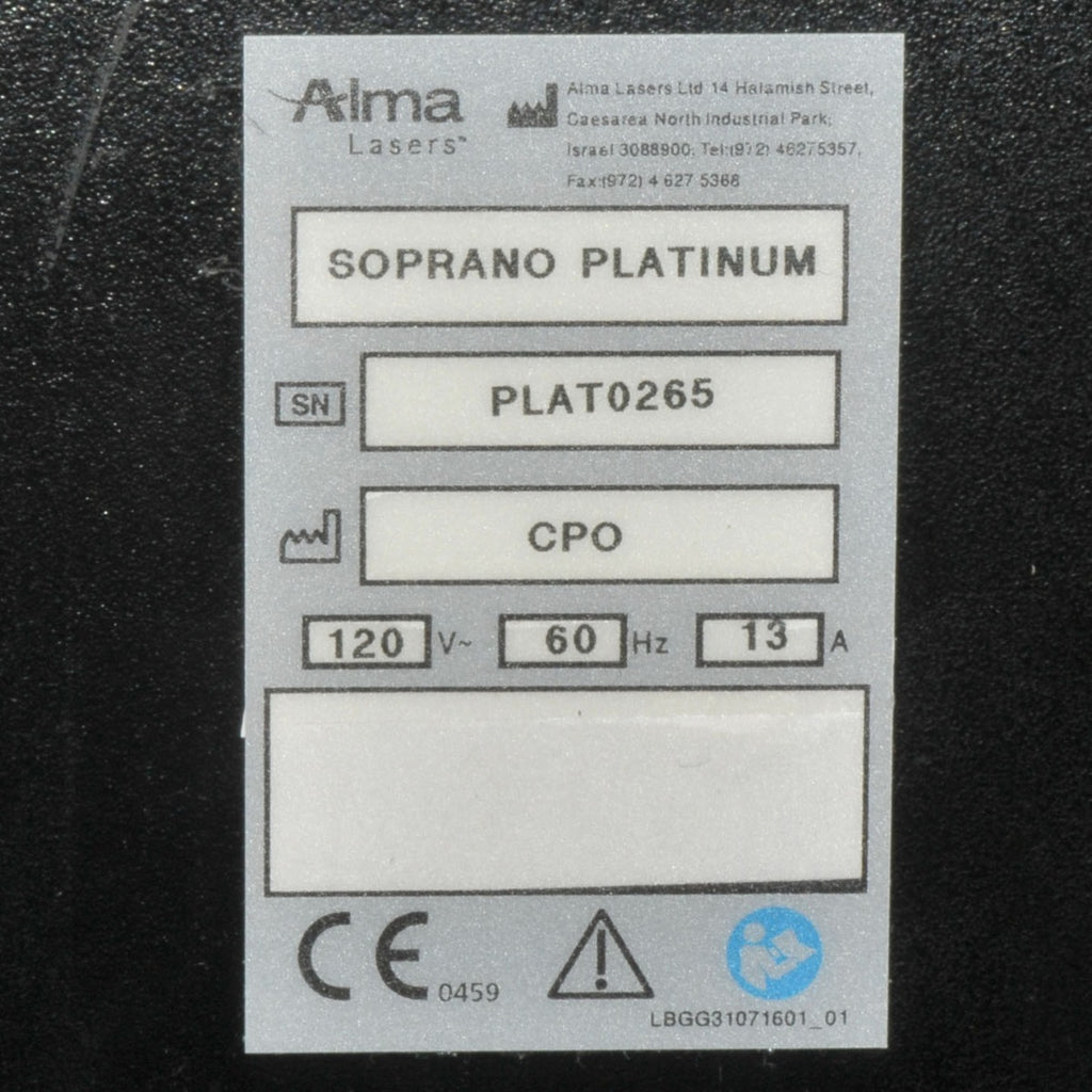 2018 Alma Soprano Ice Platinum Diode Laser Hair Removal 3D Trio SopranoICE