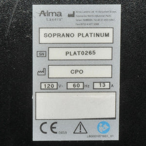 2018 Alma Soprano Ice Platinum Diode Laser Hair Removal 3D Trio SopranoICE