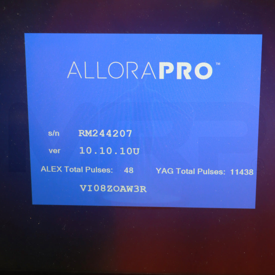 Reveal Allora Pro Laser System Screen