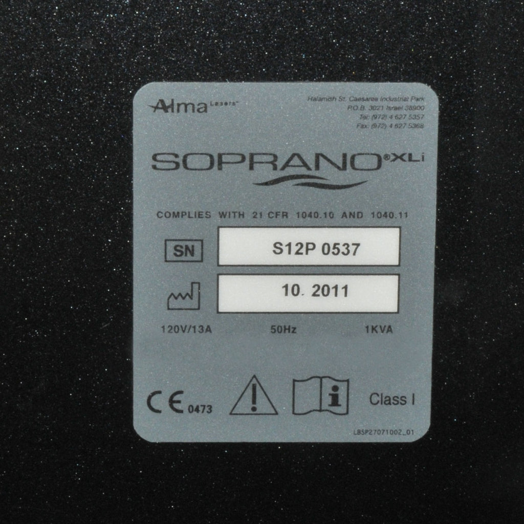 2011 Alma Soprano XLI ICE Upgrade Laser Hair Removal 810 nm NEW DIODE 0 SHOTS