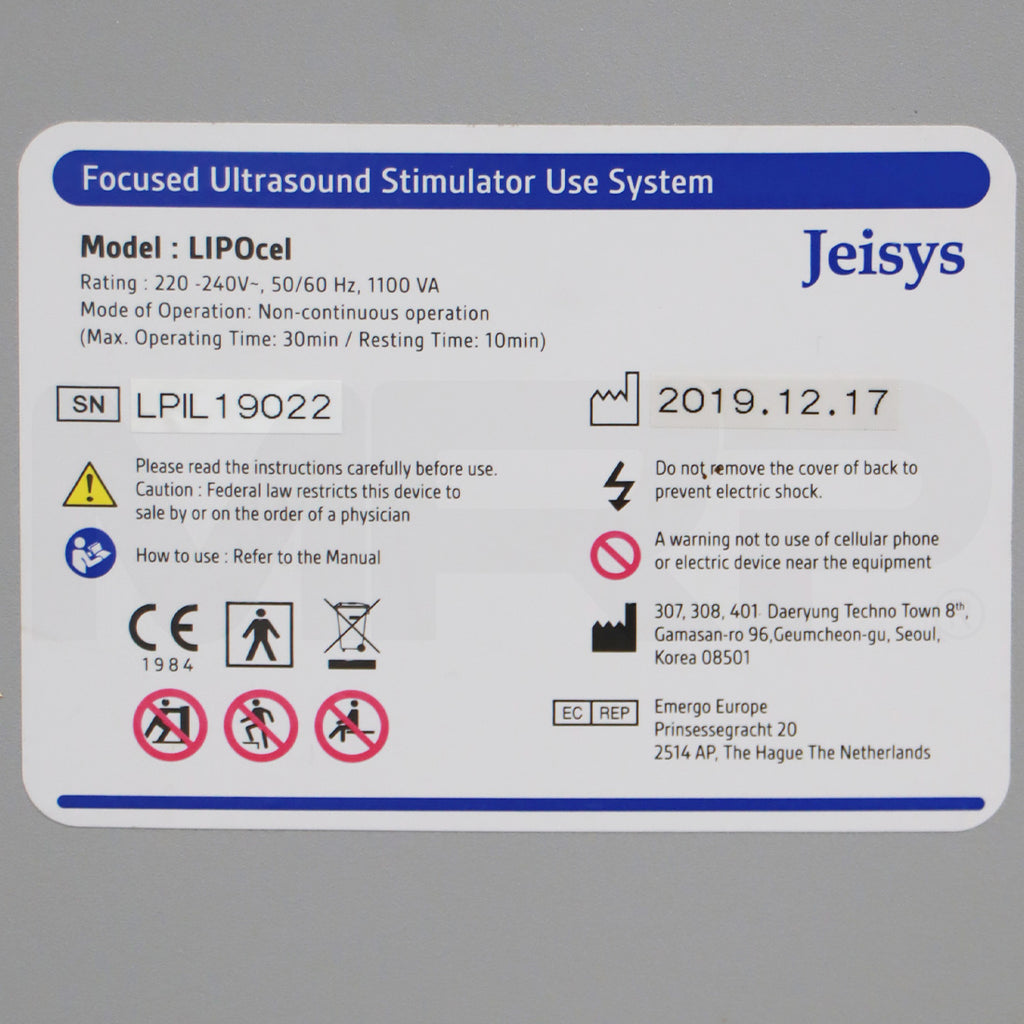 2019 Jeisys LIPOcel Focused Ultrasound Stimulator Fat Reduction Thermal Therapy