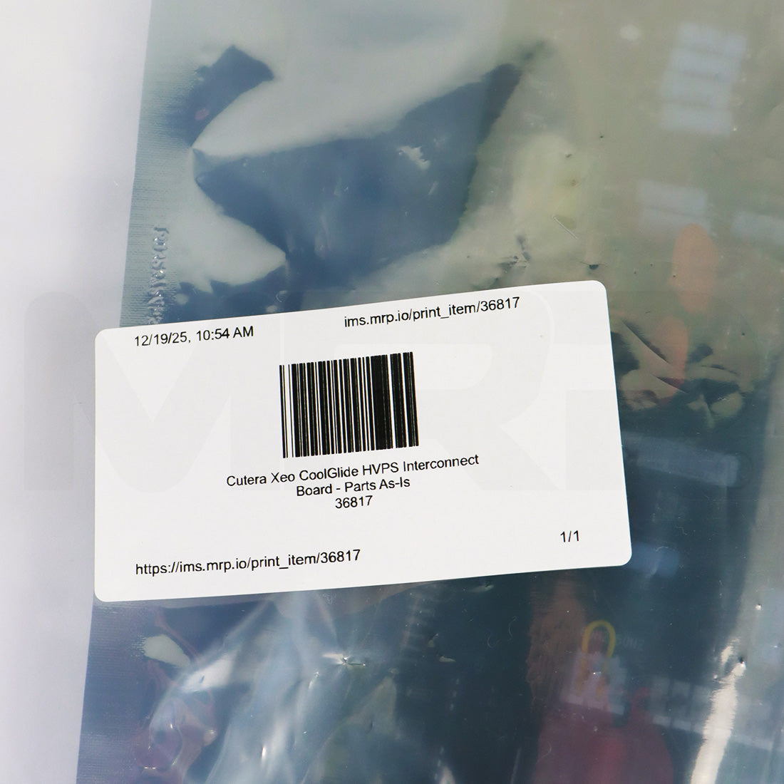 Cutera Xeo CoolGlide HVPS PCB Interconnect Board - Parts As-Is