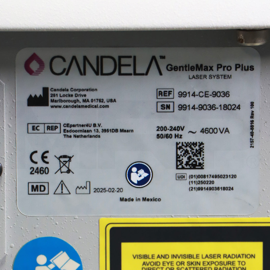2025 Candela GentleMax Pro Plus Alexandrite Nd:YAG Laser System