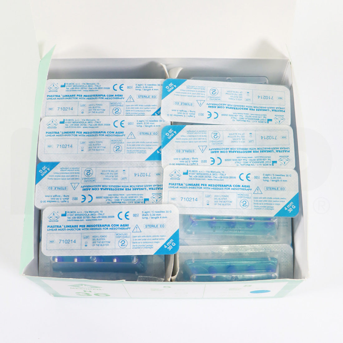Mesoram Piastra 30G x 4mm Sterile Linear Multi-Injector 5-Needles for Mesotherapy, Single