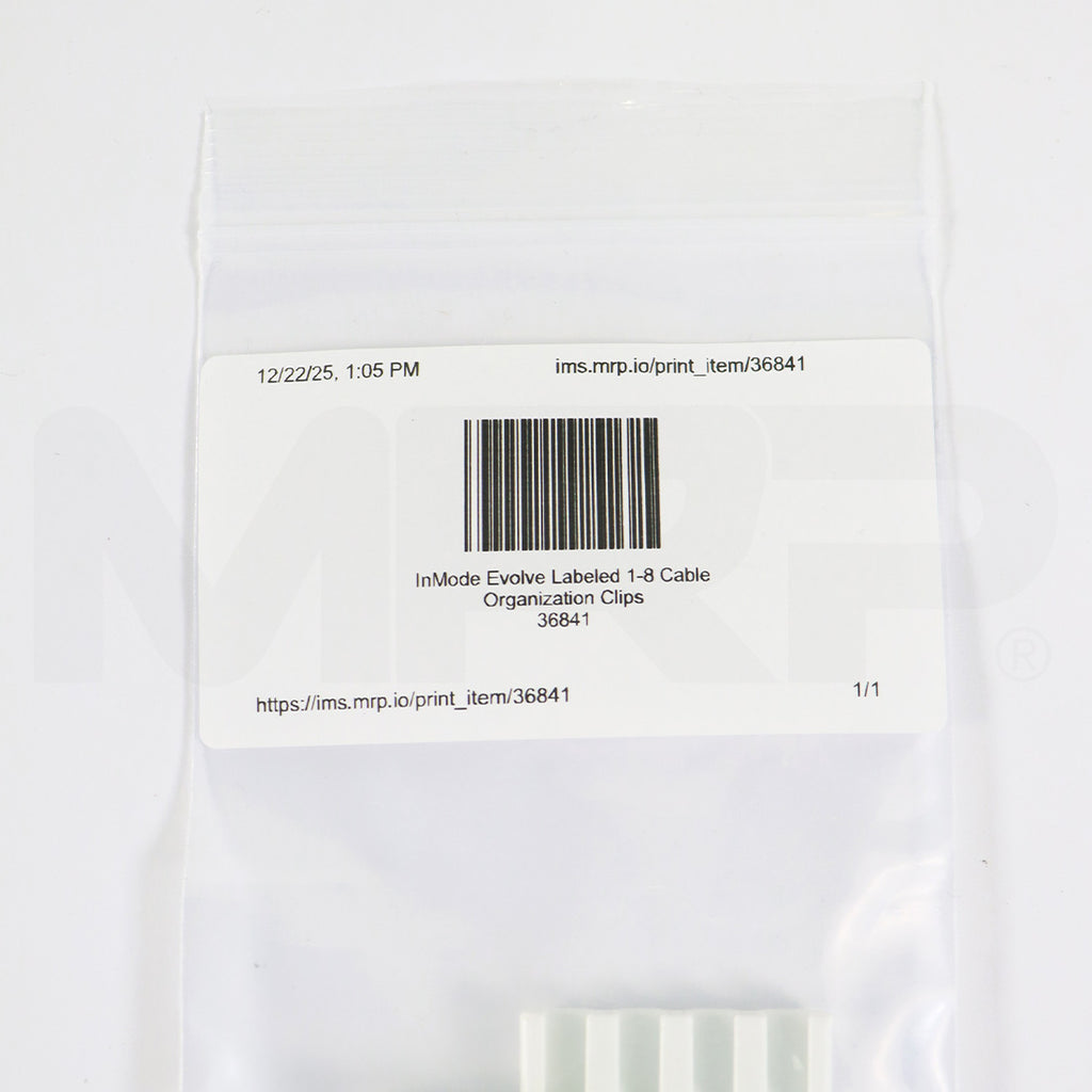 InMode Evolve Labeled 1-8 Cable Organization Clips, Single Set