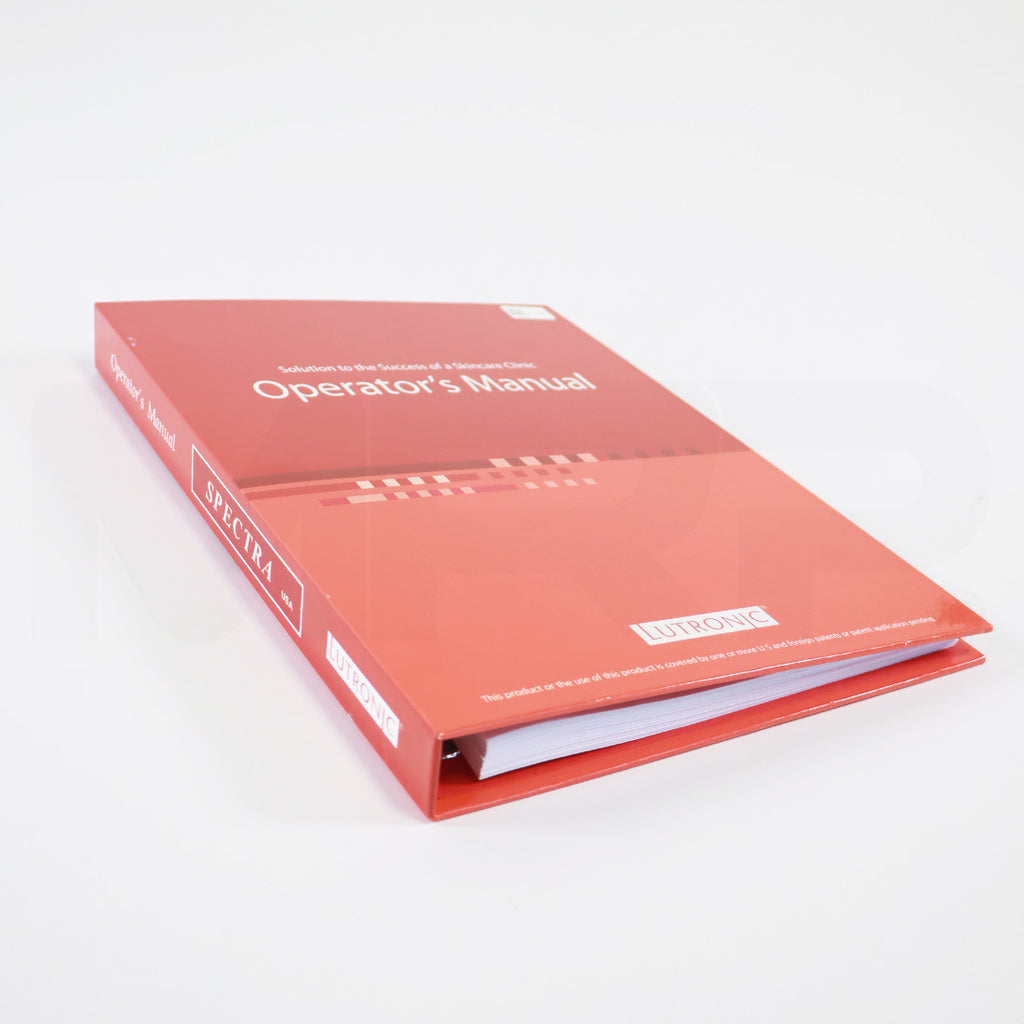 2019 Lutronic Spectra Laser Dual Pulsed Nd YAG Operator Manual User Guide Book Rev 3.2
