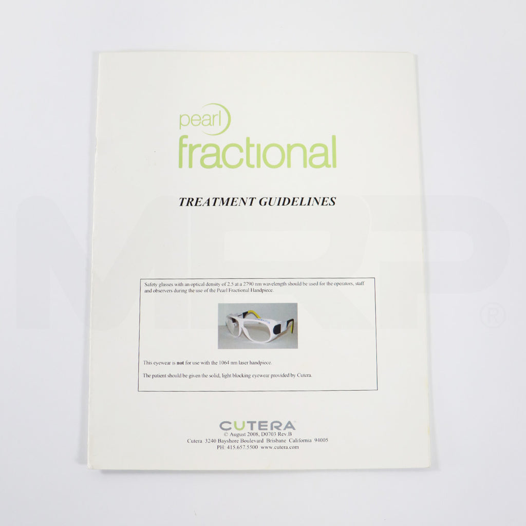 2008 Cutera Laser Pearl Fractional Handpiece Operator Treatment Guidelines User Guide