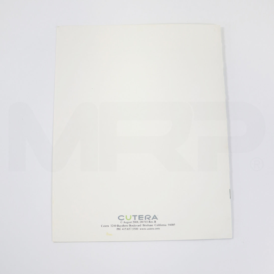 2008 Cutera Laser Pearl Fractional Handpiece Operator Treatment Guidelines User Guide