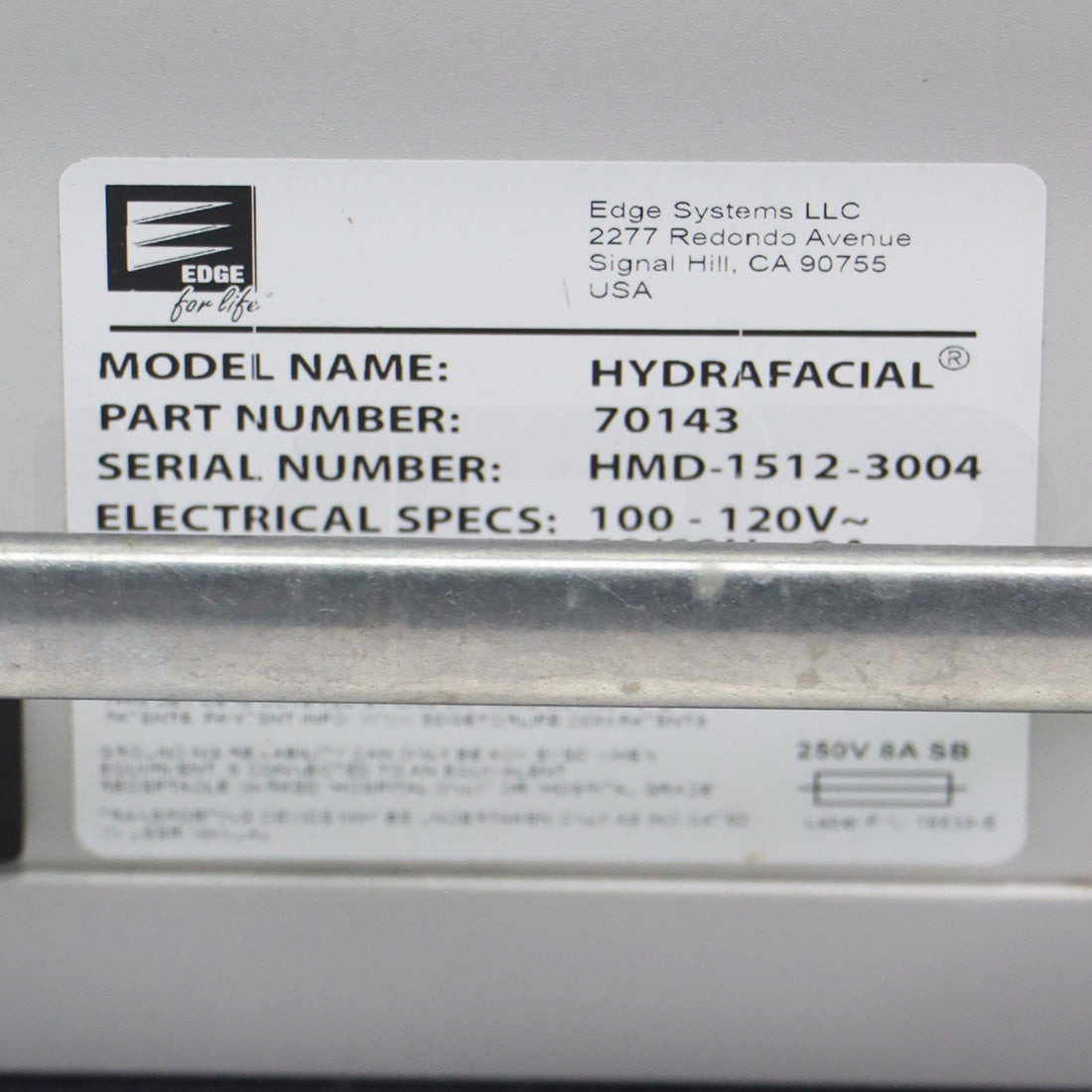 2015 Edge Systems Hydrafacial Skin Rejuvenation System