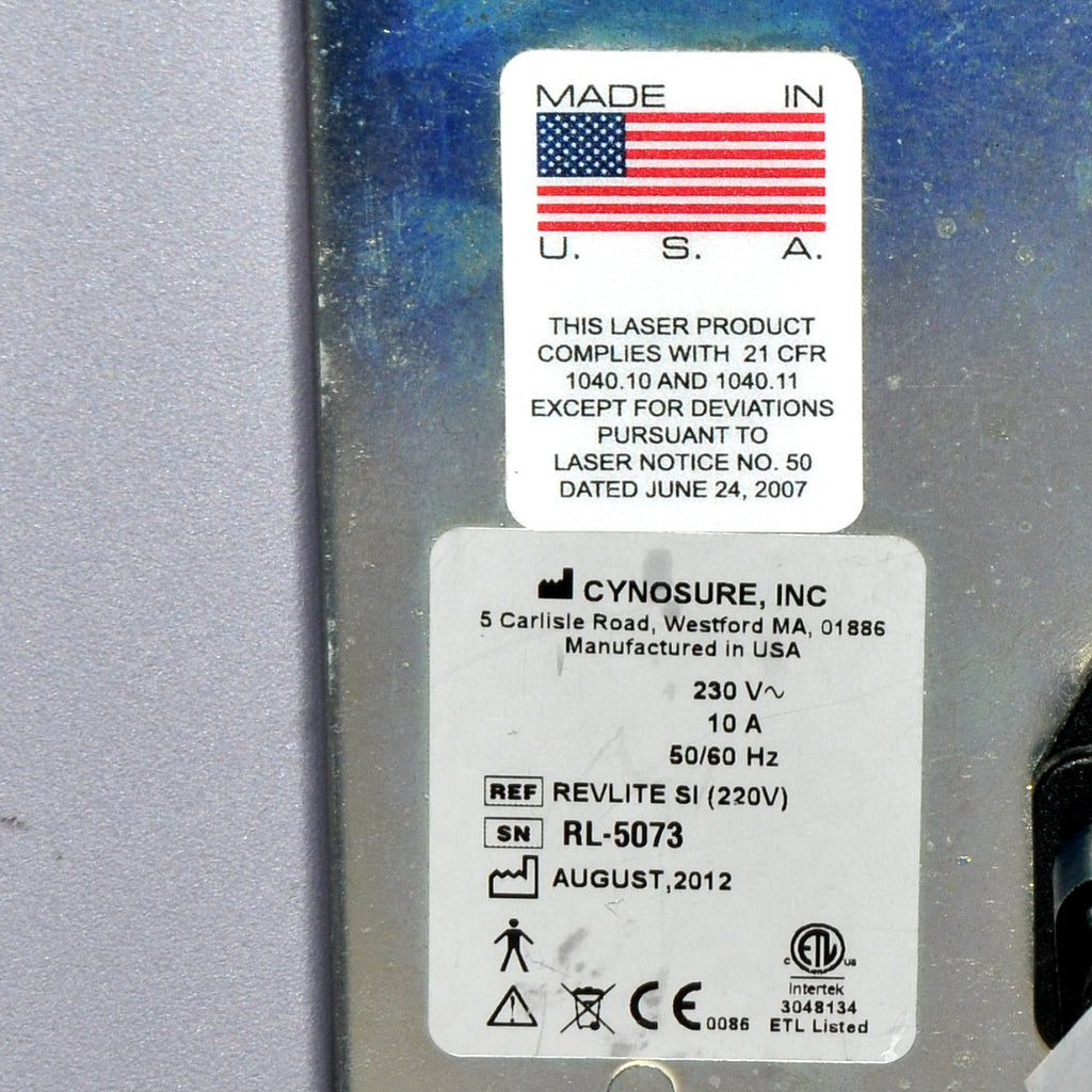 2012 Cynosure RevLite SI Hoya ConBio Q Switched Tattoo Laser 532 1064 QSwitch