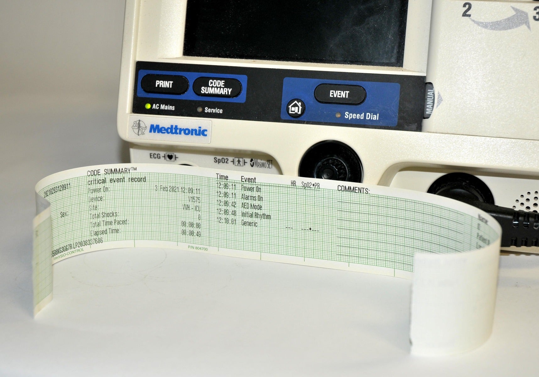 Medtronic LIFEPAK 20e Defibrillator Monitor Portable APEX Sternum Paddle Printer