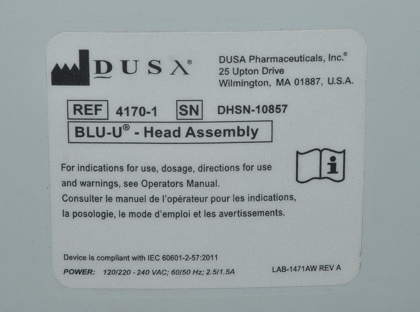 DUSA Pharmaceuticals Blue Light BLU-U Photodynamic Light Therapy Acne 4170