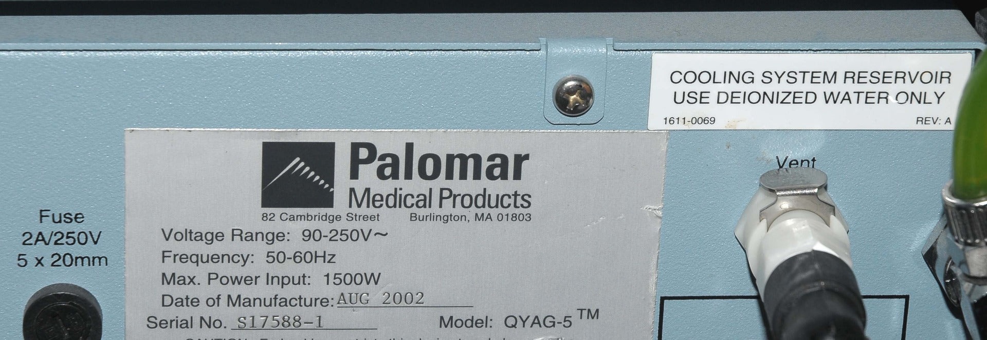 Palomar Q-YAG 5 Tattoo Removal System QYAG Laser Pigmented Lesions Skin - QYAG5