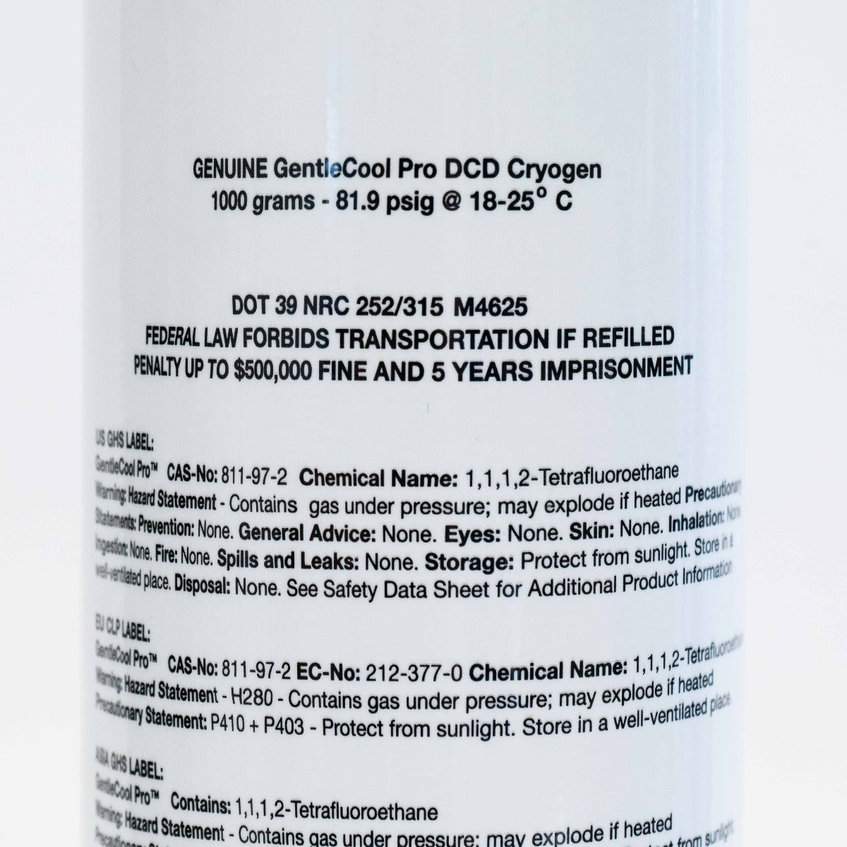 Candela GentleCool Pro DCD Cryogen Pressurized Refrigerant Canister 2157-40-8555