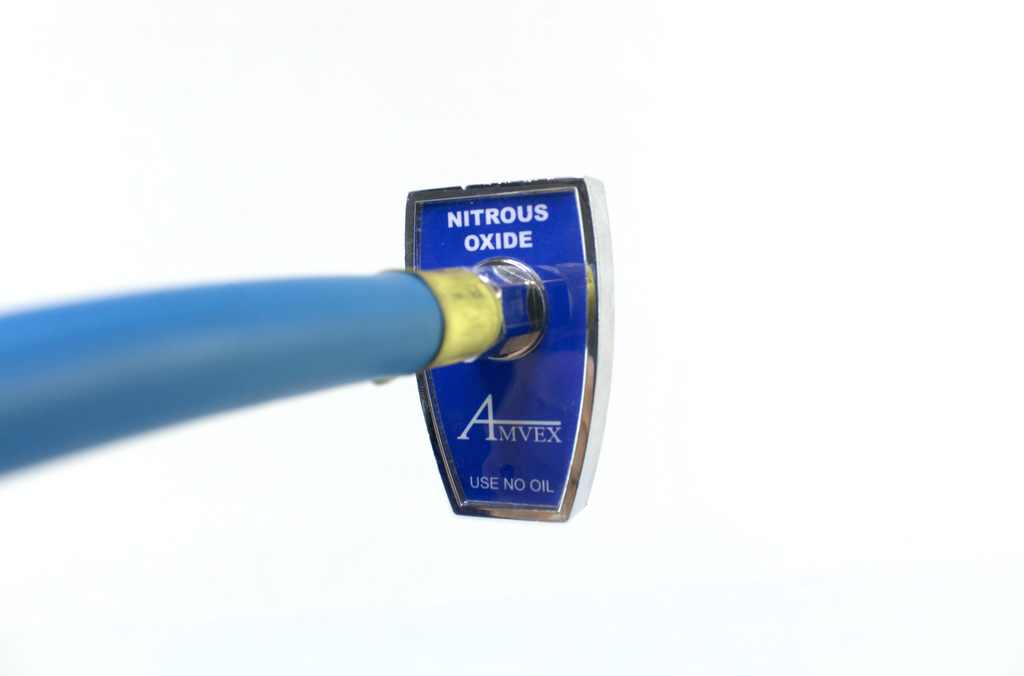 Amvex Chemtron Adapter Stem Diss Male quick connect Nitrous Oxide Blue 176"