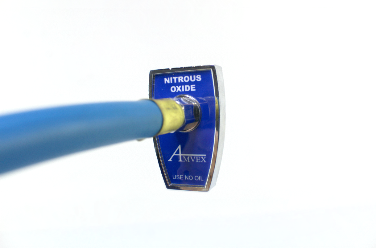 Amvex Chemtron Adapter Stem Diss Male quick connect Nitrous Oxide Blue 176"