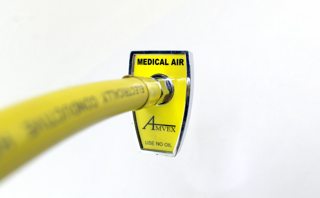 Amvex Chemtron Adapter Stem Diss Male quick connect Medical Air Yellow 176"