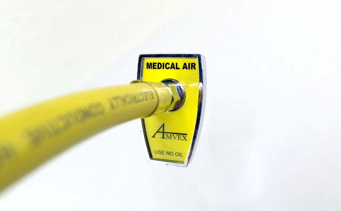 Amvex Chemtron Adapter Stem Diss Male quick connect Medical Air Yellow 176"