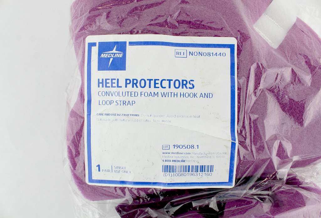 Medline Convoluted Foam Heel Protectors Adjustable Grape Purple 1 pair