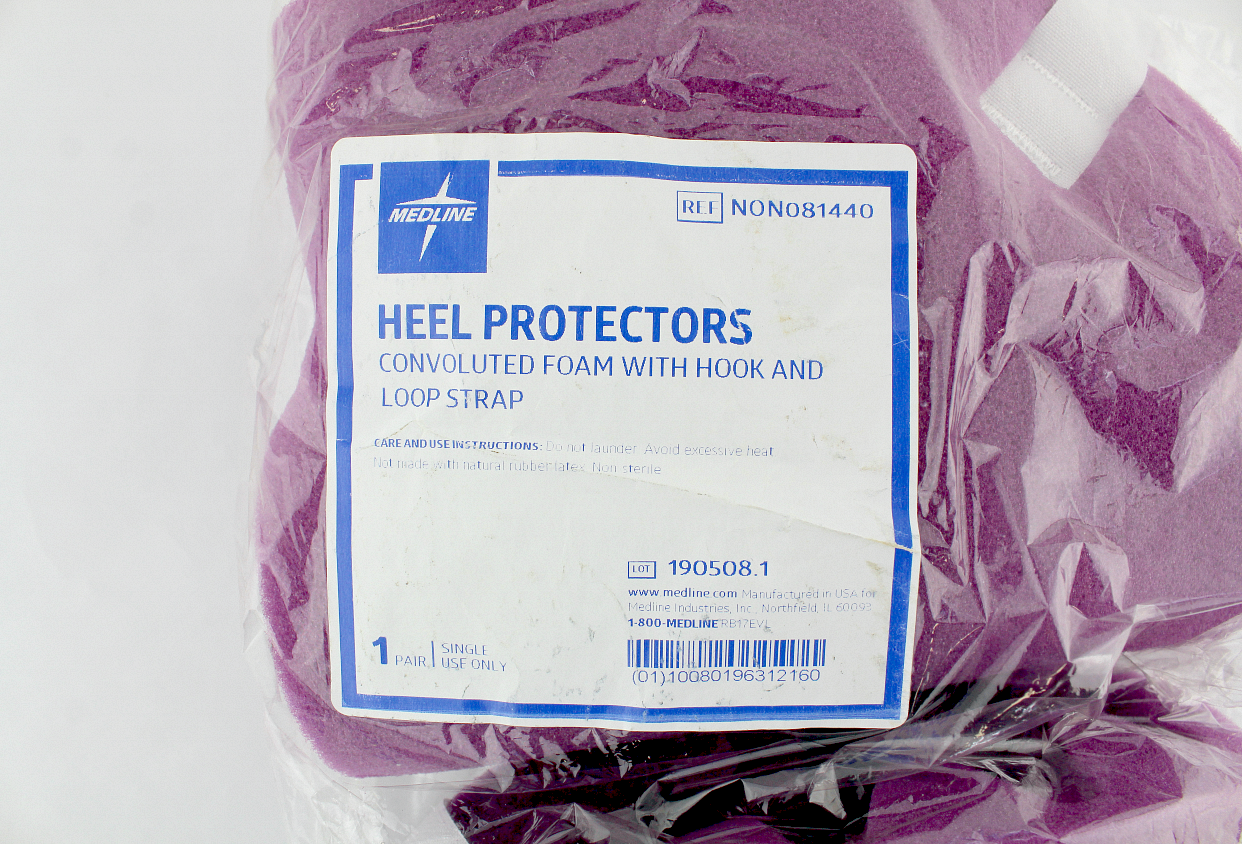 Medline Convoluted Foam Heel Protectors Adjustable Grape Purple 1 pair