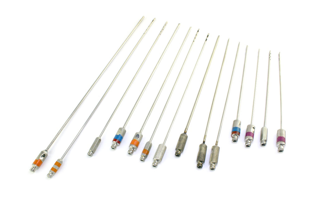 Cannulae Aspiration Surgical Instrument Set Luer-Lok Base Cannula Tips x14 Pcs