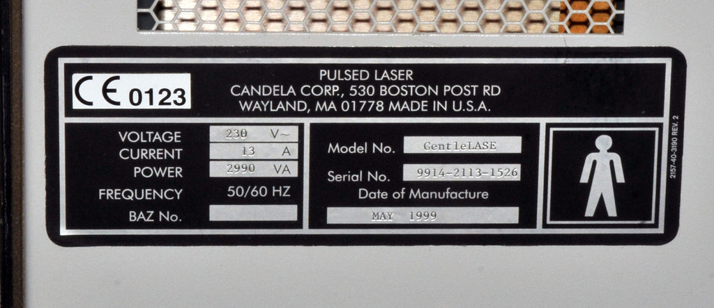 1999 Candela GentleLASE Plus 755nm 8-10-12 Alexandrite Laser Hair Removal Alex