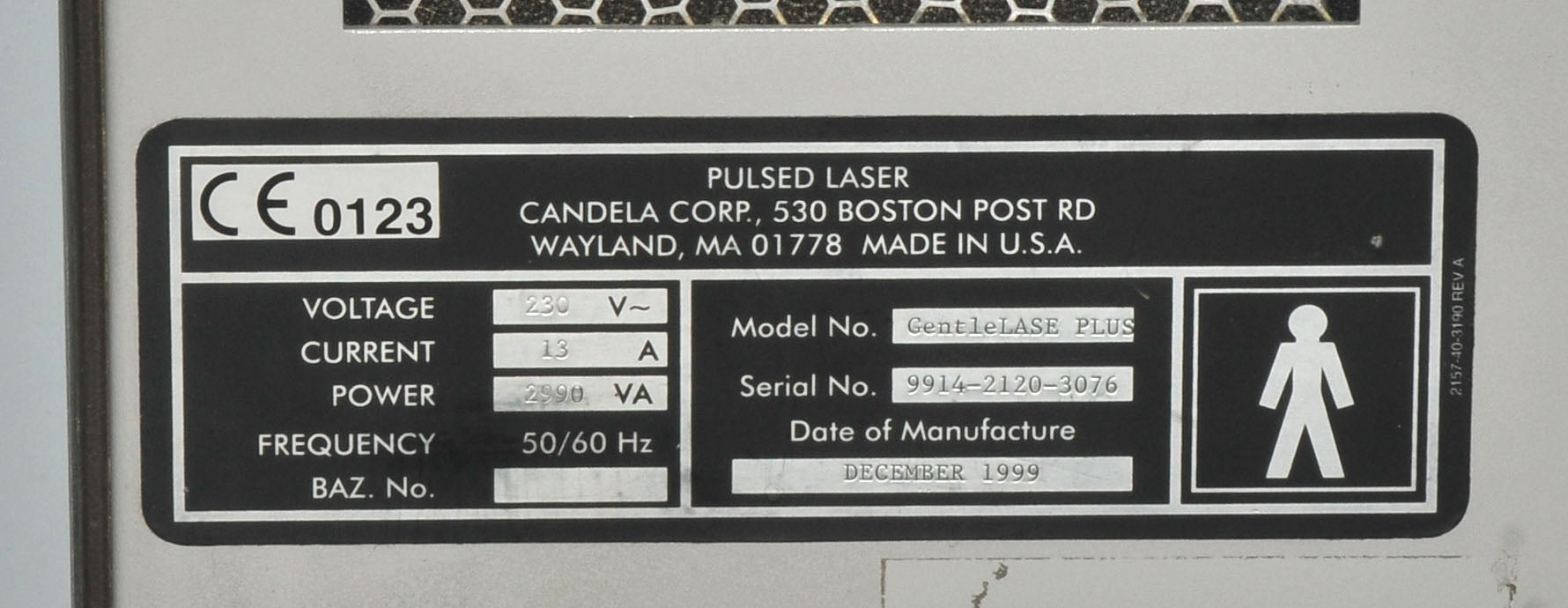 1999 Candela GentleLASE PLUS Alexandrite Laser Hair Removal 12 15 18 mm Fiber